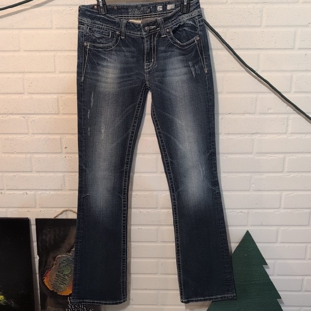 Miss Me Blue Straight Leg Jeans Classic Style